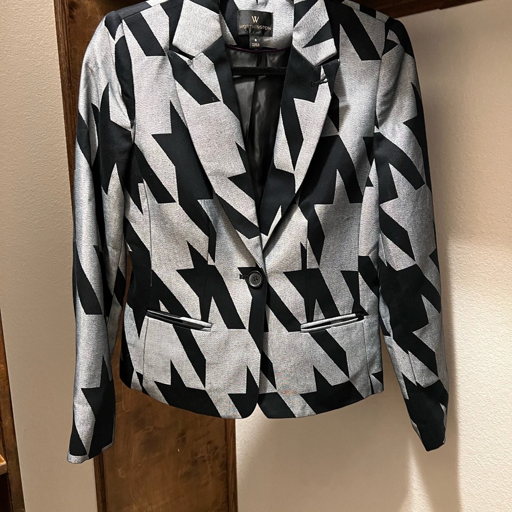 Worthington Black and Gray Tailored Blazer